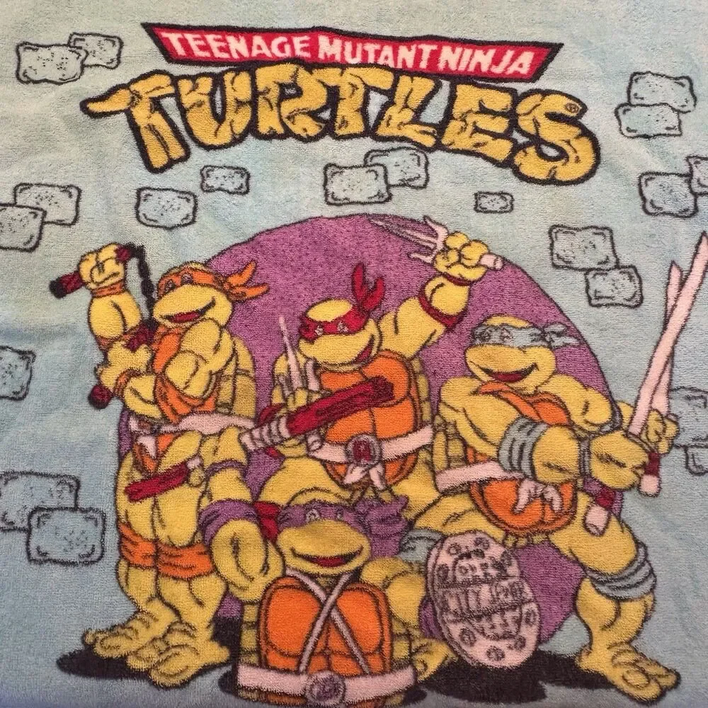 VTG Jay Franco 90s TMNT Towel Teenage Mutant Ninja Turtles 25 X 45 Blue Terry